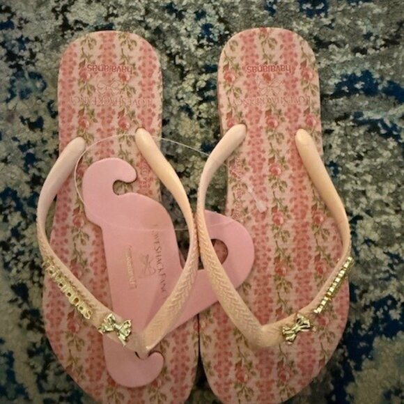 NEW NWT LoveShackFancy x havaianas Girls Strawberry Macaroon Flip Flops SIZE 3/4 - Picture 4 of 4
